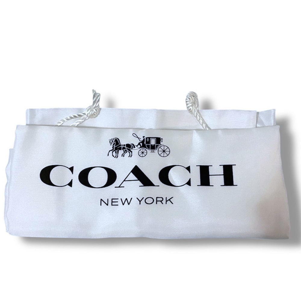Coach White Drawstring Dust Bag with Black Logo